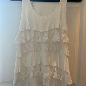 Lace and cotton tank